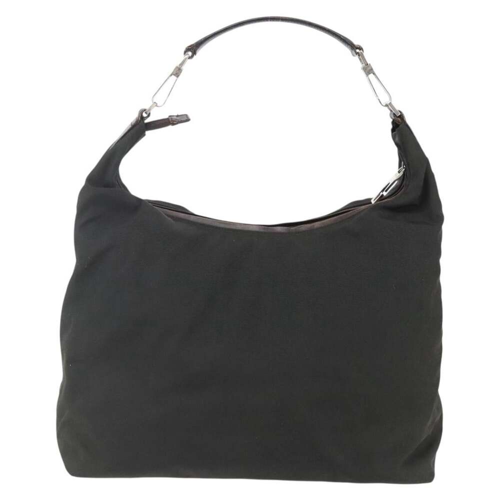 Gucci Nylon Shoulder Bag Khaki Silver 001 Green